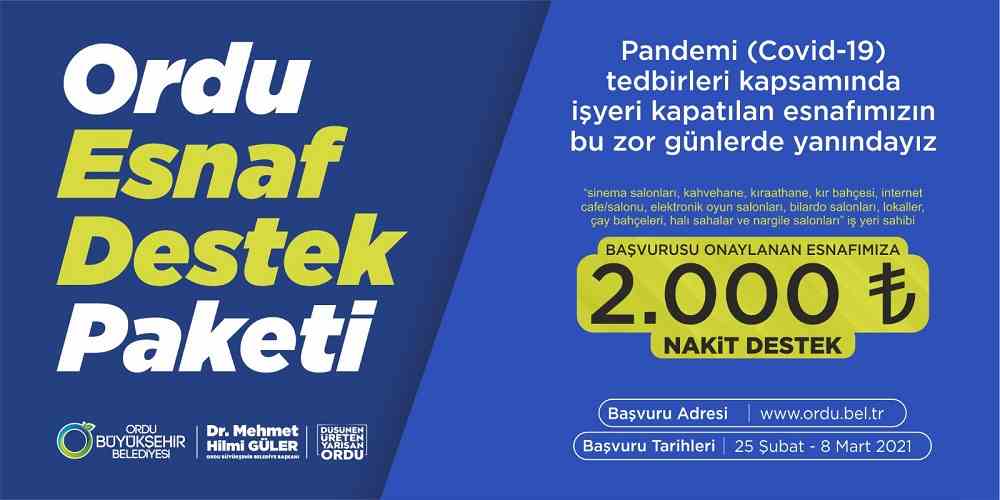 ESNAF DESTEK PROJESİ’NİN BAŞVURULARI BAŞLIYOR