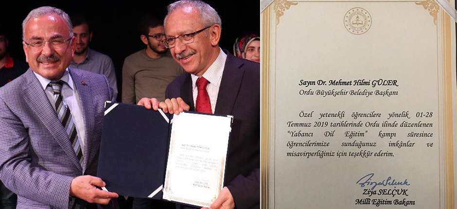 HİLMİ GÜLER’E EĞİTİM ÖDÜLÜ